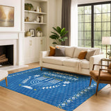 Dalyn Merry & Bright MY30 Blue Rug shown in a room