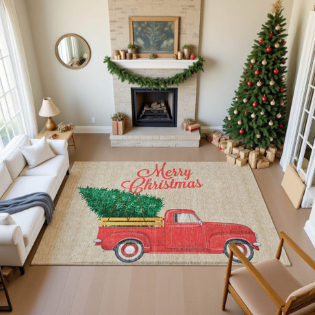 Dalyn Merry & Bright MY4 Putty Rug shown in a room