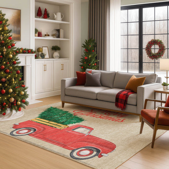 Dalyn Merry & Bright MY4 Putty Rug shown in a room