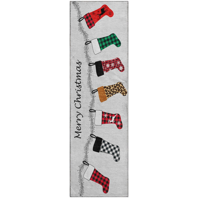 Dalyn Merry & Bright MY5 Silver Rug runner rug