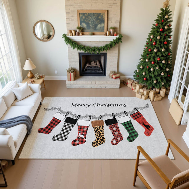 Dalyn Merry & Bright MY5 Silver Rug shown in a room