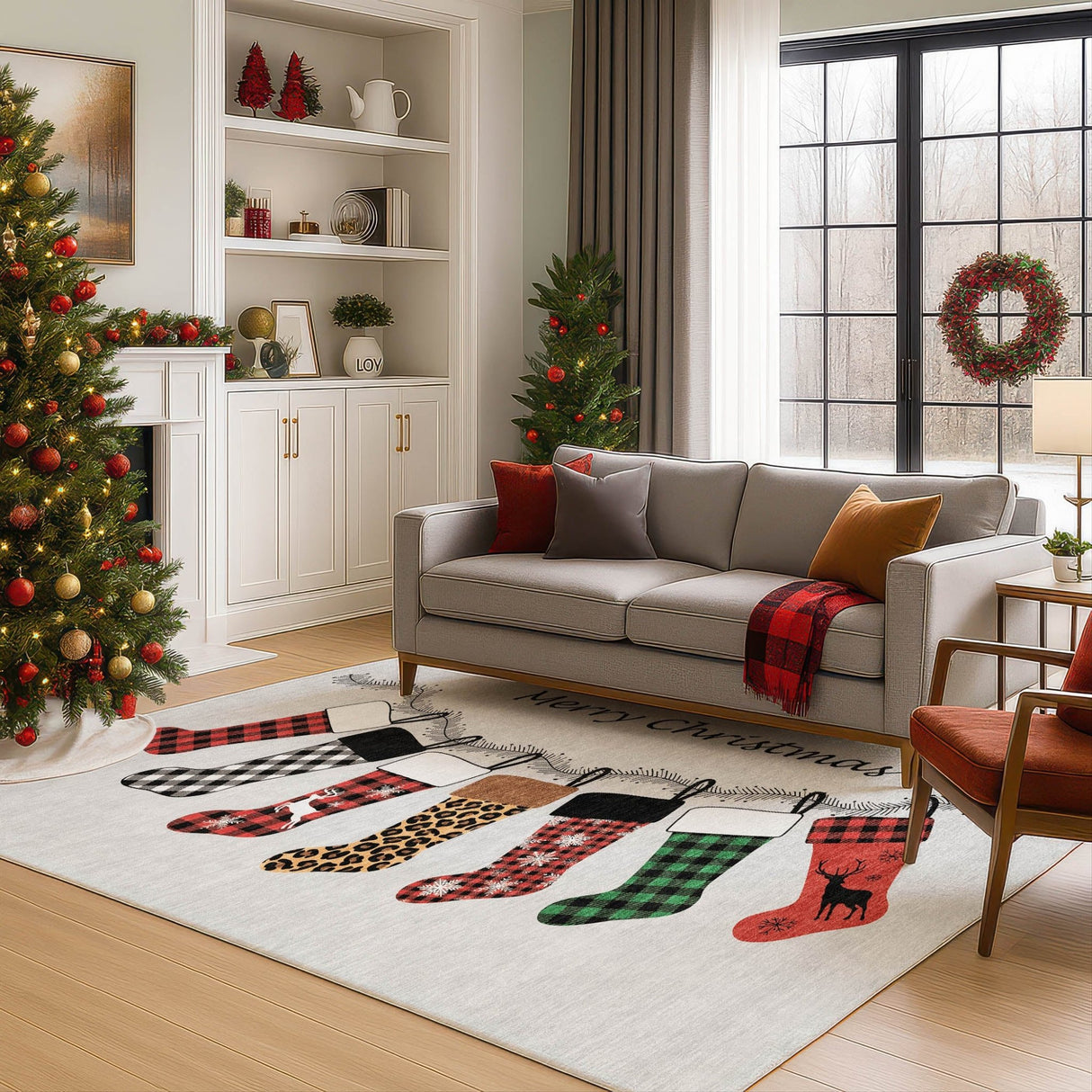 Dalyn Merry & Bright MY5 Silver Rug shown in a room