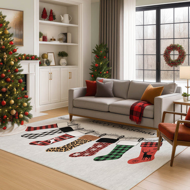 Dalyn Merry & Bright MY5 Silver Rug shown in a room