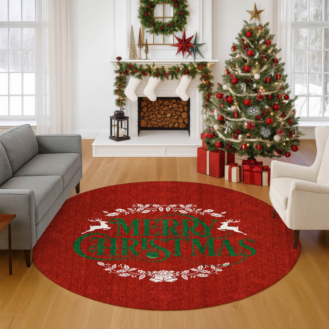 Dalyn Merry & Bright MY6 Red Rug shown in a room