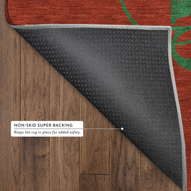 Dalyn Merry & Bright MY6 Red Rug backing detail