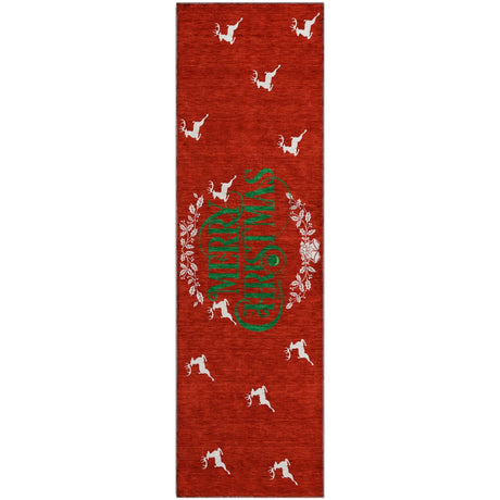 Dalyn Merry & Bright MY6 Red Rug runner rug