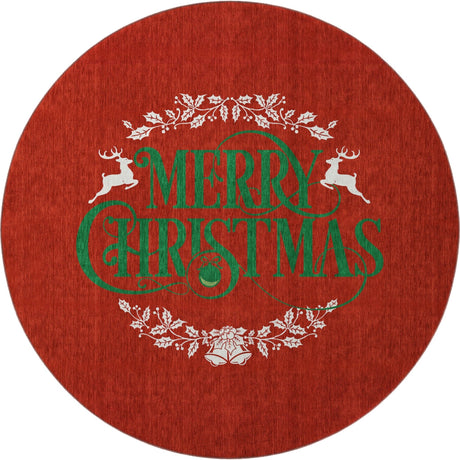 Dalyn Merry & Bright MY6 Red Rug round rug
