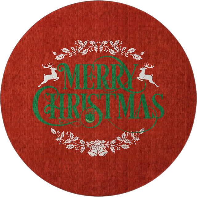 Dalyn Merry & Bright MY6 Red Rug round rug