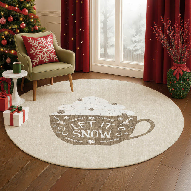 Dalyn Merry & Bright MY7 Beige Rug shown in a room