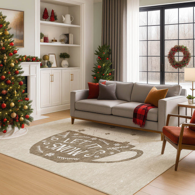 Dalyn Merry & Bright MY7 Beige Rug shown in a room