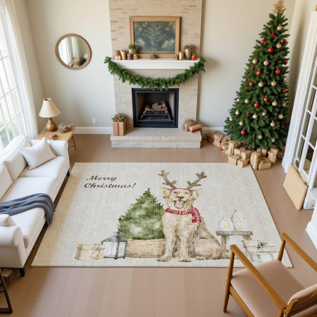 Dalyn Merry & Bright MY8 Beige Rug shown in a room