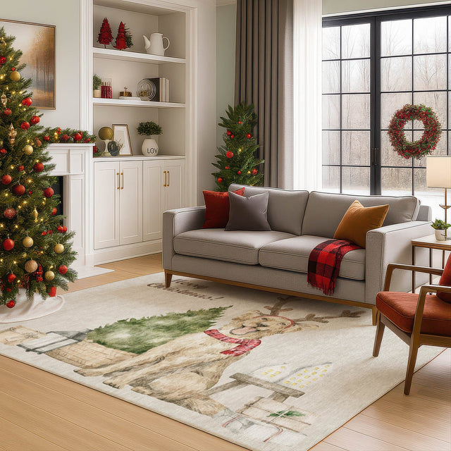 Dalyn Merry & Bright MY8 Beige Rug shown in a room