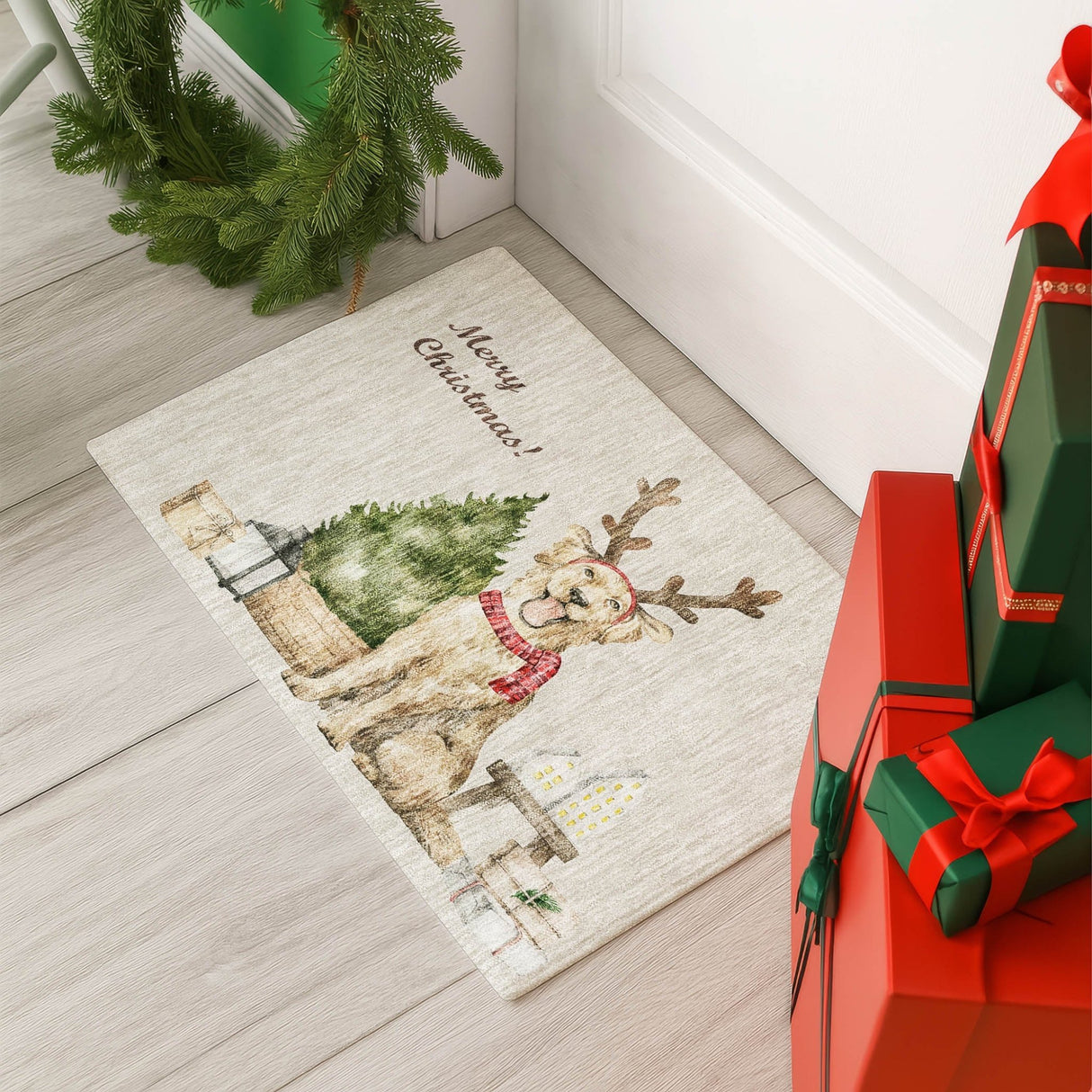 Dalyn Merry & Bright MY8 Beige Rug shown in a room