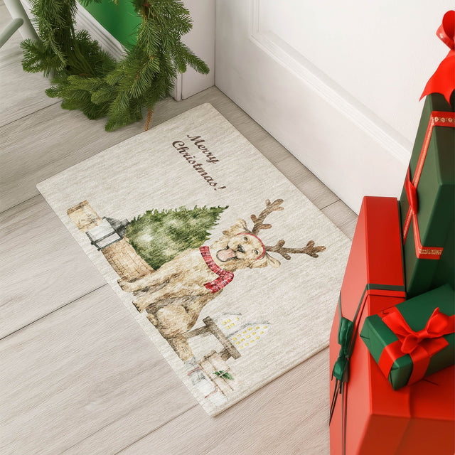 Dalyn Merry & Bright MY8 Beige Rug shown in a room