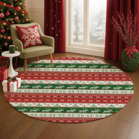 Dalyn Merry & Bright MY9 Red Rug shown in a room