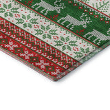 Dalyn Merry & Bright MY9 Red Rug corner detail