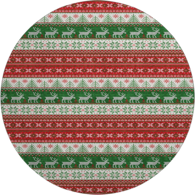 Dalyn Merry & Bright MY9 Red Rug round rug
