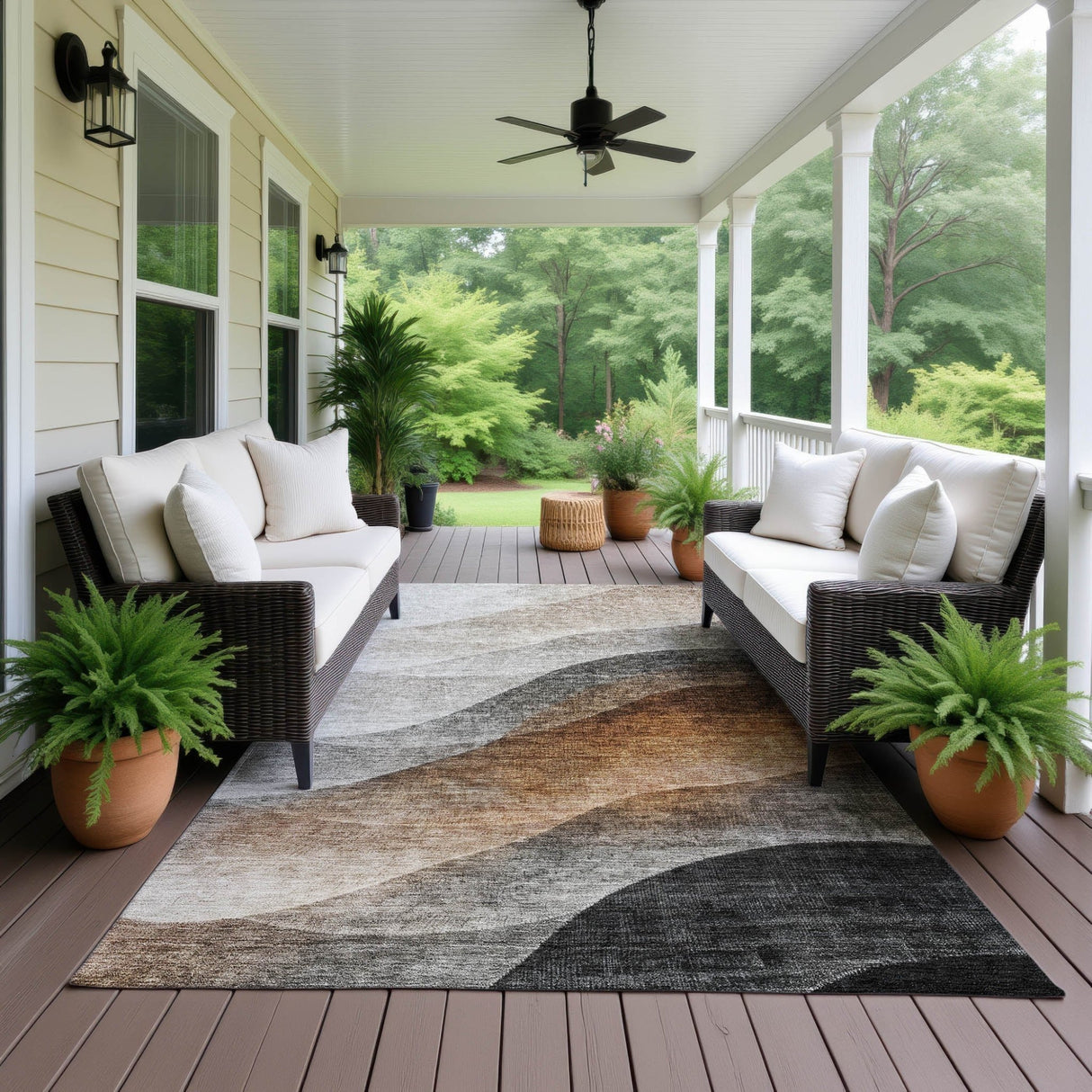 Dalyn Neo NO1 Khaki Rug outdoor lifestyle image