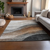 Dalyn Neo NO1 Khaki Rug shown in a room