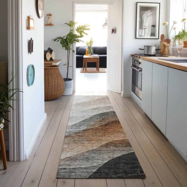 Dalyn Neo NO1 Khaki Rug shown in a room