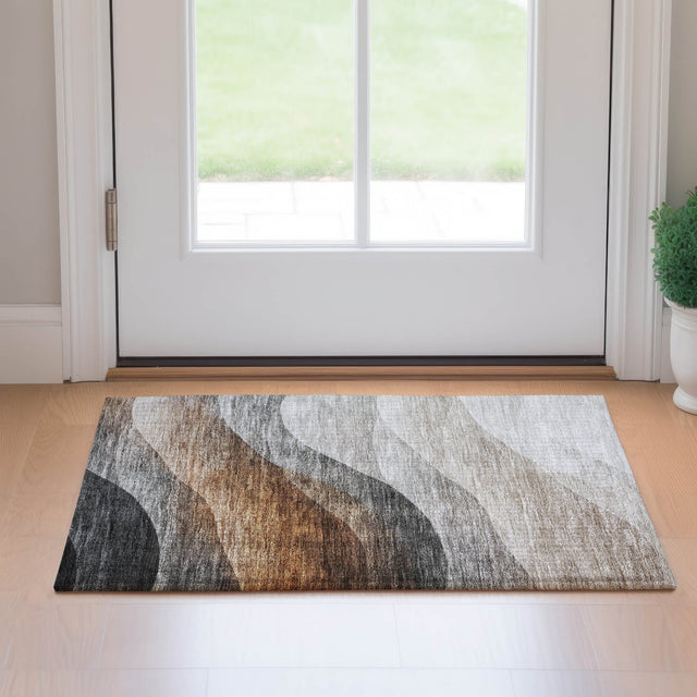Dalyn Neo NO1 Khaki Rug shown in a room