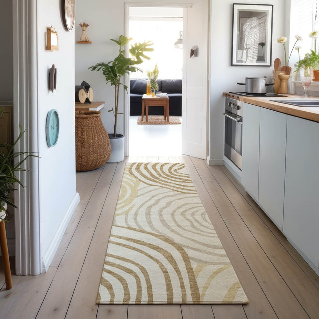 Dalyn Neo NO10 Gold Rug shown in a room