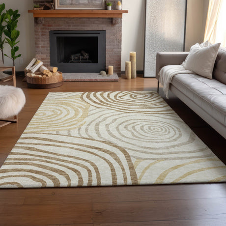 Dalyn Neo NO10 Gold Rug shown in a room