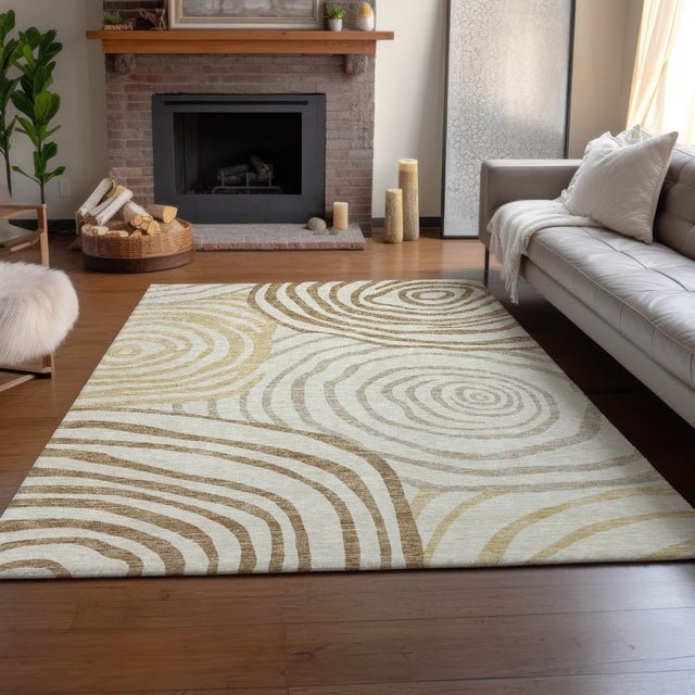 Dalyn Neo NO10 Gold Rug shown in a room