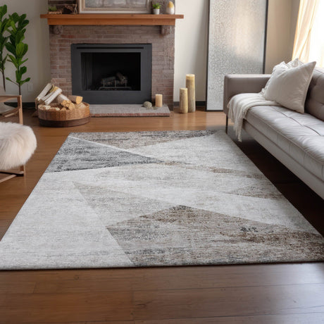 Dalyn Neo NO11 Silver Rug shown in a room