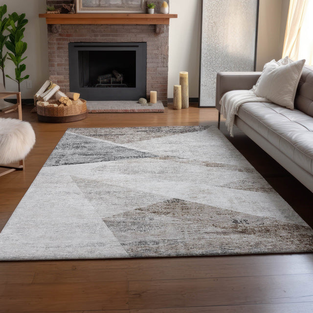 Dalyn Neo NO11 Silver Rug shown in a room