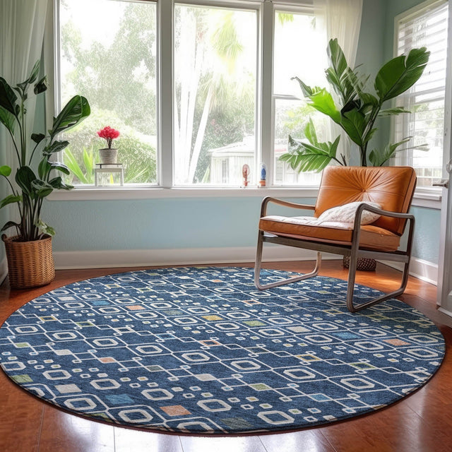 Dalyn Neo NO12 Navy Rug shown in a room