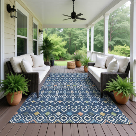 Dalyn Neo NO12 Navy Rug outdoor lifestyle image