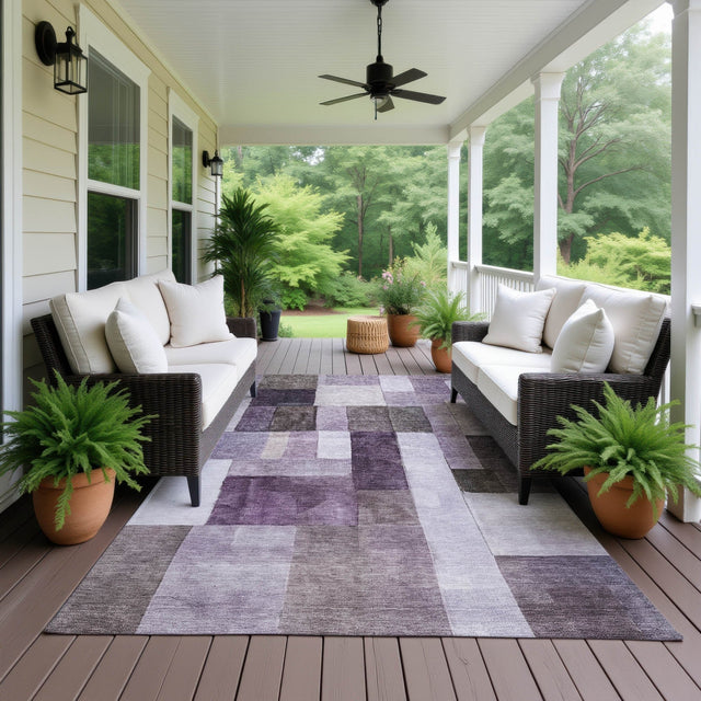 Dalyn Neo NO15 Eggplant Rug outdoor lifestyle image