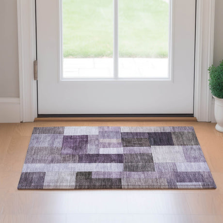 Dalyn Neo NO15 Eggplant Rug shown in a room