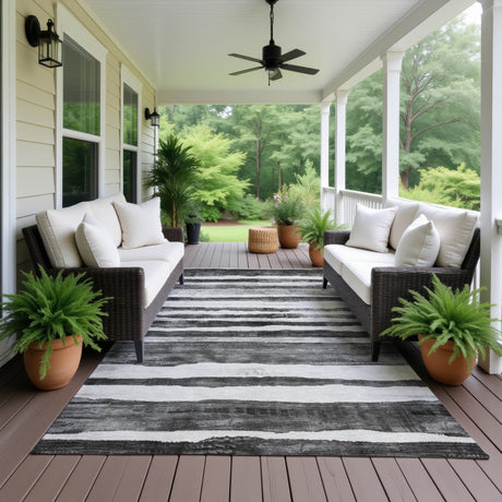 Dalyn Neo NO16 Charcoal Rug outdoor lifestyle image
