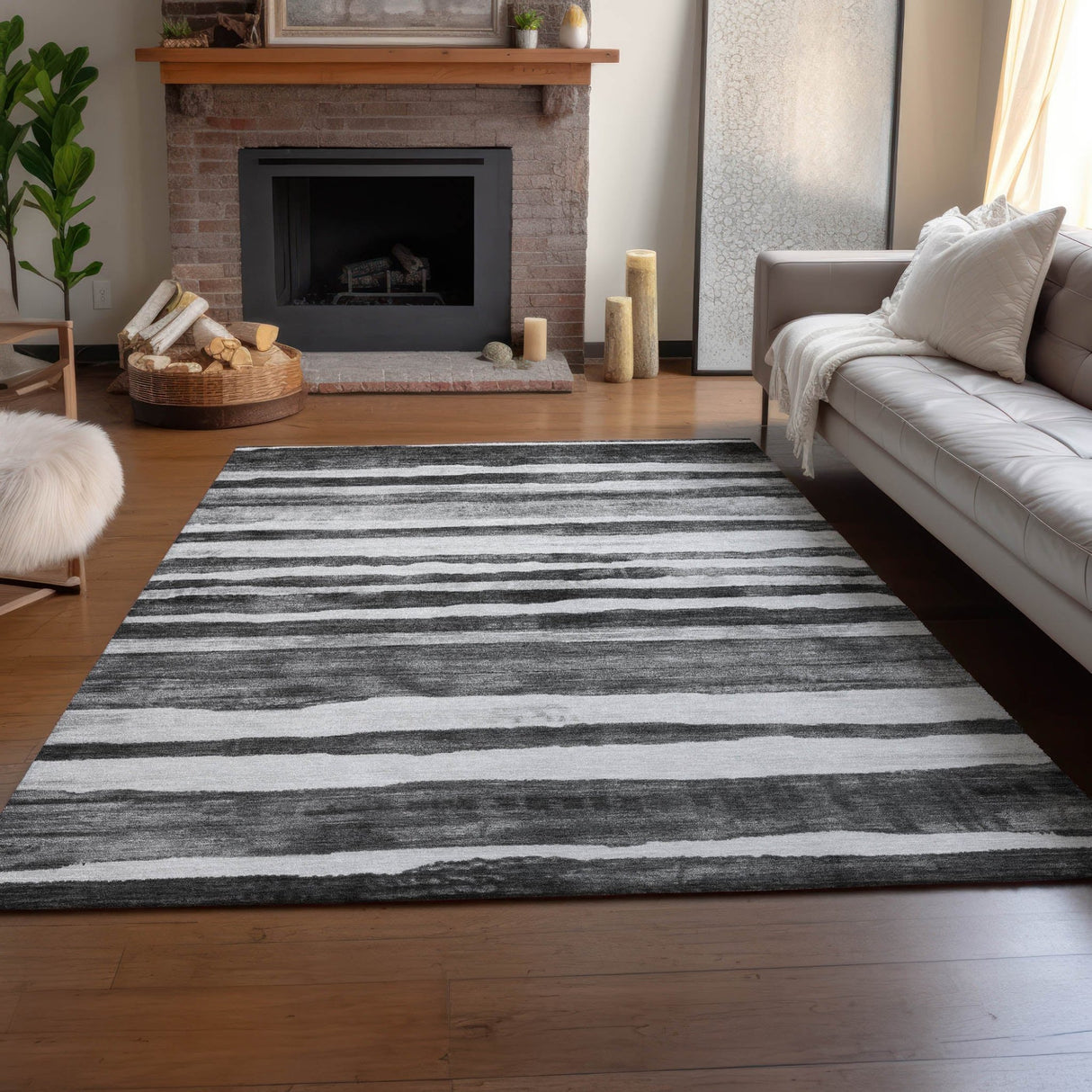 Dalyn Neo NO16 Charcoal Rug shown in a room