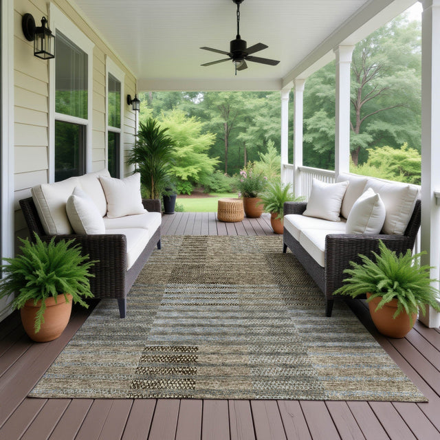 Dalyn Neo NO17 Taupe Rug outdoor lifestyle image