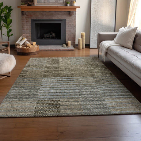 Dalyn Neo NO17 Taupe Rug shown in a room