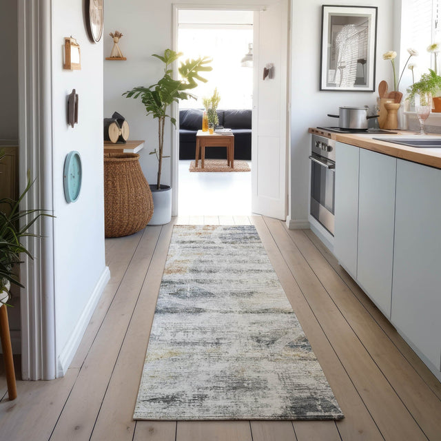 Dalyn Neo NO3 Silver Rug shown in a room