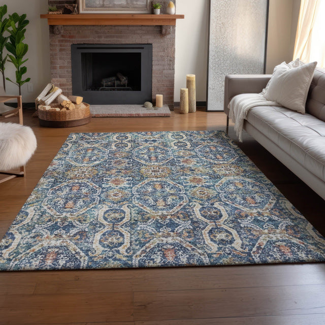 Dalyn Neo NO6 Denim Rug shown in a room