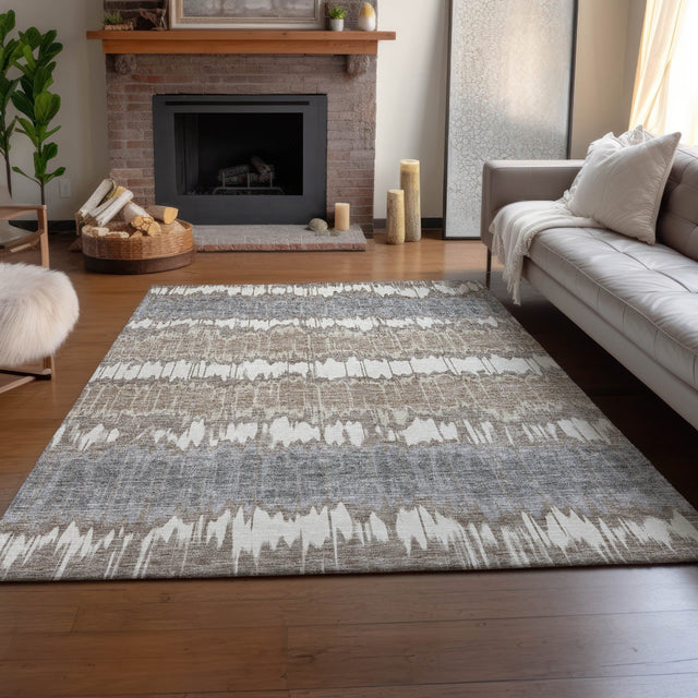 Dalyn Neo NO9 Taupe Rug shown in a room