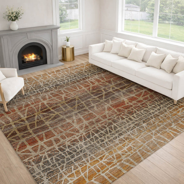 Dalyn Nexus NX1 Copper Rug shown in a room