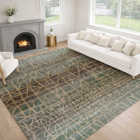 Dalyn Nexus NX1 Teal Rug shown in a room