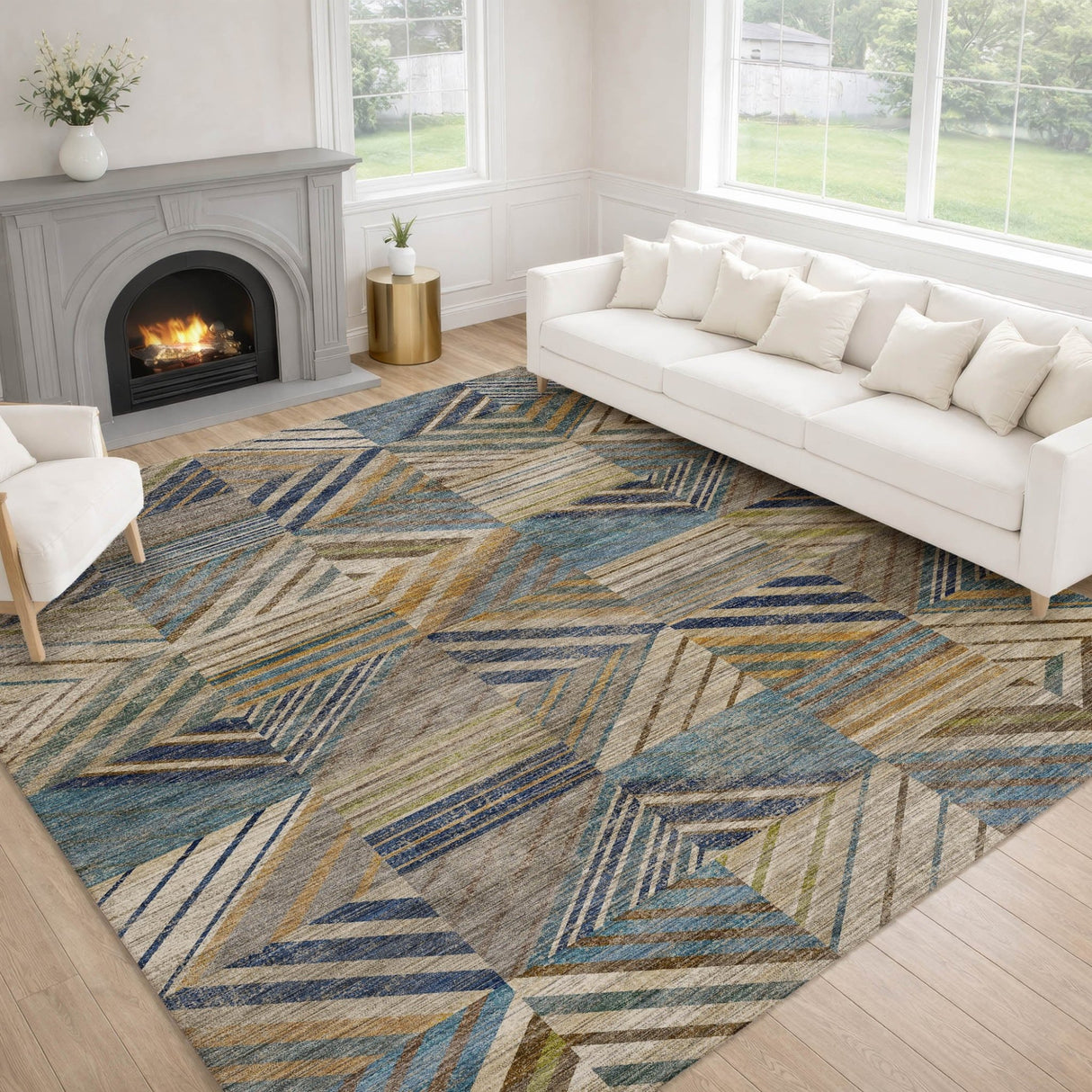 Dalyn Nexus NX2 Denim Rug shown in a room