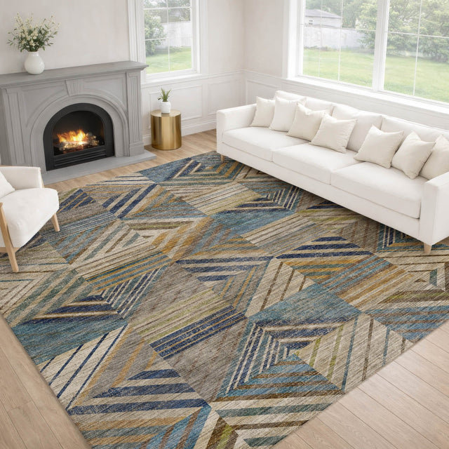 Dalyn Nexus NX2 Denim Rug shown in a room