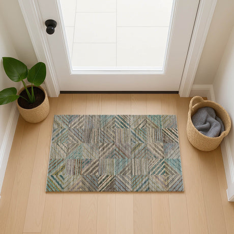 Dalyn Nexus NX2 Teal Rug shown in a room