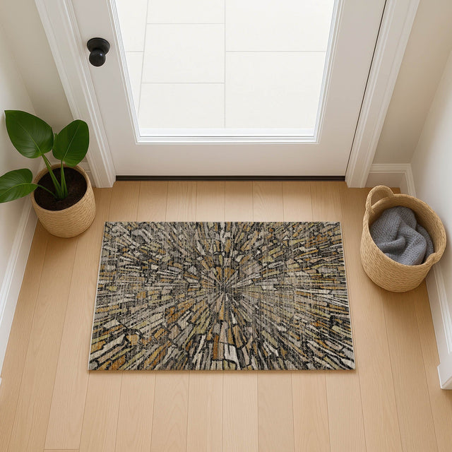 Dalyn Nexus NX3 Black Rug shown in a room