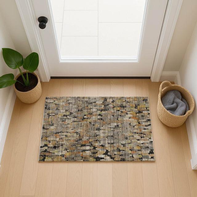 Dalyn Nexus NX4 Black Rug shown in a room