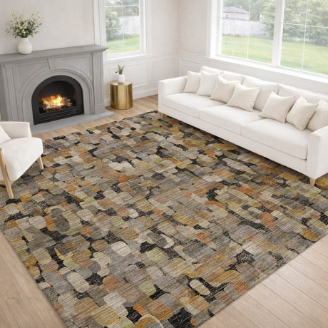 Dalyn Nexus NX4 Black Rug shown in a room