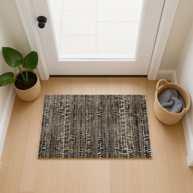 Dalyn Nexus NX5 Black Rug shown in a room